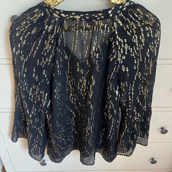 Lilly Pulitzer Black Gold Matilda Sheer Top - Picture 4 of 6